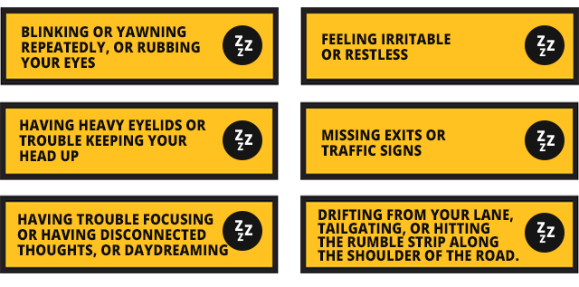 signs of drowsy driving