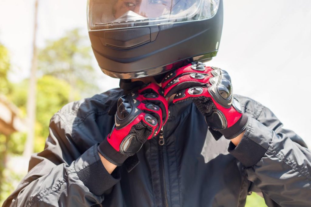 motorcyclist with protective gear