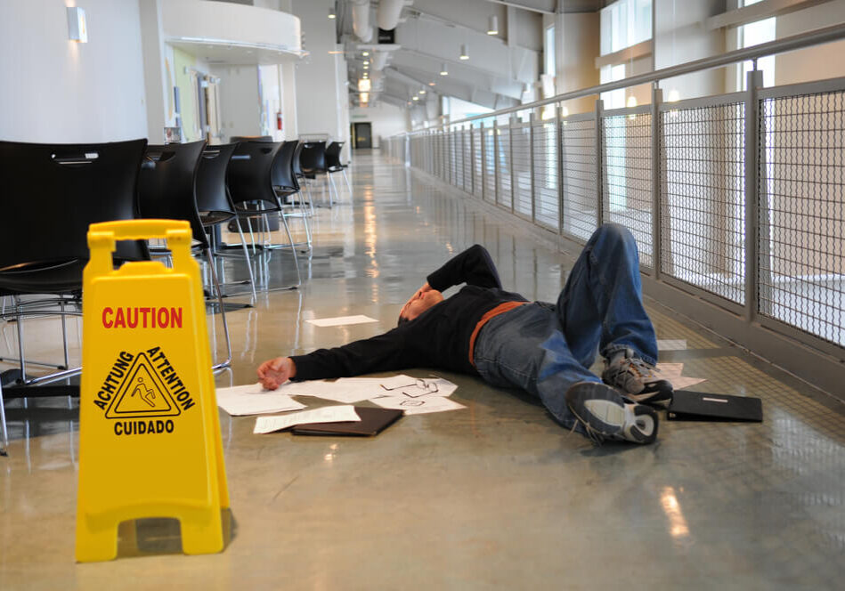 man on the ground after a slip and fall accident